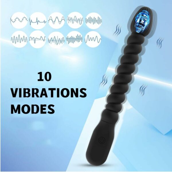 Vibrating Rechargeable 7-Inch Spiral Anal Plug Sex Toy